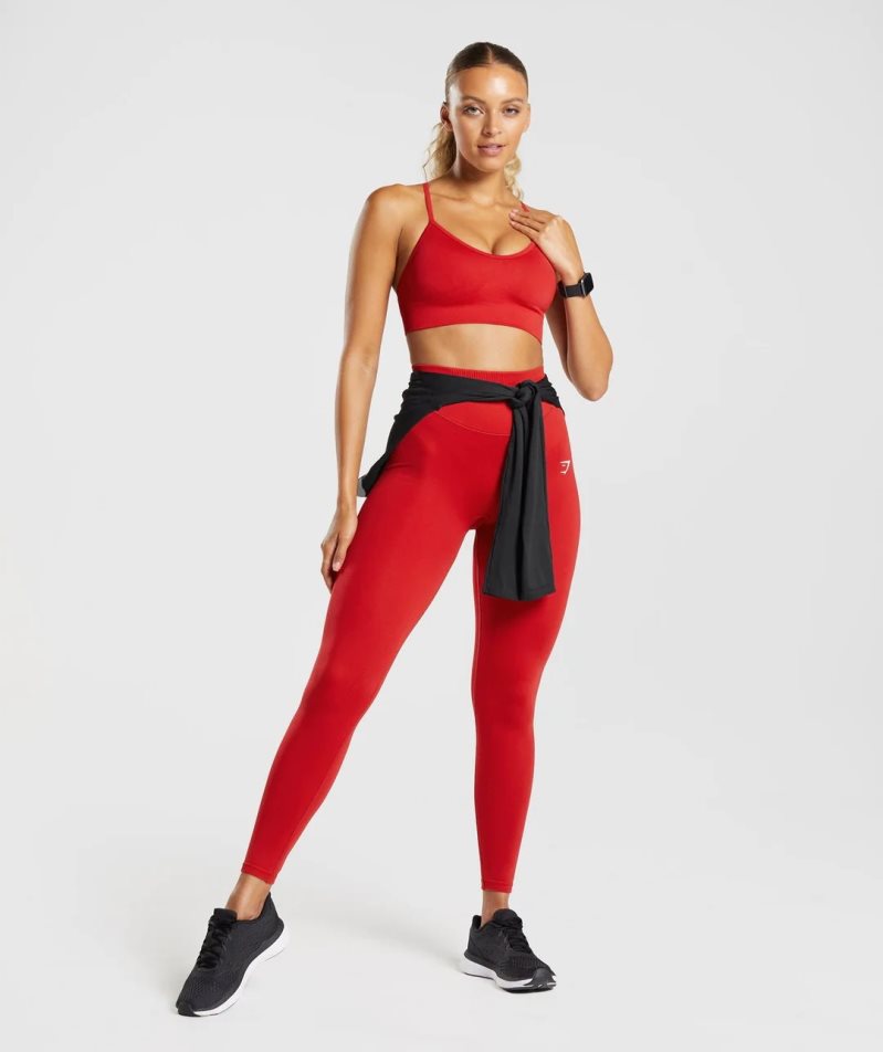 Women's Gymshark Sweat Seamless Sports Bra Red | CA 760A8D